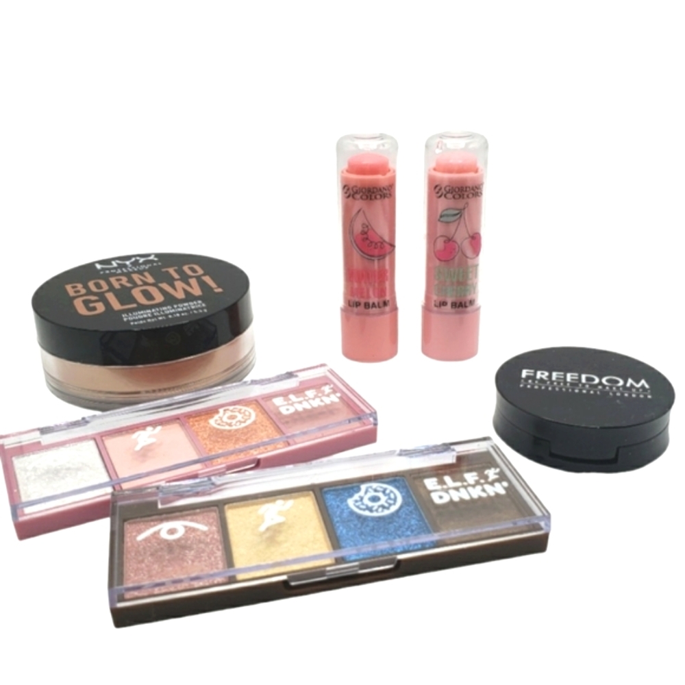 NEW 6-Pc Bundle Makeup NYX Born to Glow E.L.F. Giordano Freedom